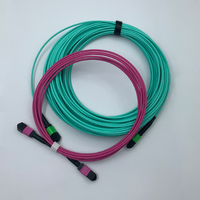 Cable de Fibra Óptica MPO/MTP MM OM3 OM4 de 12 Núcleos, 50/125m, Baja Pérdida, LSZH, para Interiores, 40G/100G, Cableado de Alta Densidad para Centros de Datos