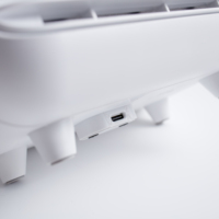 Ventilateur de bureau USB portable avec minuterie à vitesse réglable et lumière en plastique pour la maison et l'hôtel