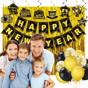 Set di Decorazioni per Capodanno 2026 con Palloncini in Lattice e Accessori per Foto - Product Image 1
