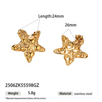 Boucles d'oreilles étoiles au design classique en forme de lave, accessoires de style luxueux et haut de gamme pour femmes
