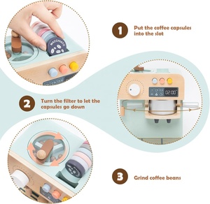 Juego de Cocina de Madera para Niños con Cafetera y Máquina de Espresso para Niños y Niñas de 3 a 5 Años Hecho a Mano - Product Image 6