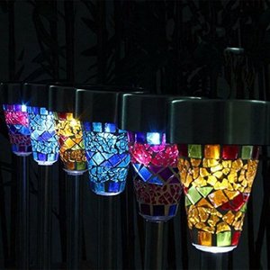 High Quality Latest Style Decorative Solar Mosaic <strong>Stick</strong> <strong>Lights</strong> <strong>Outdoor</strong> Colorful Solar Powered <strong>Led</strong> Garden Lamp