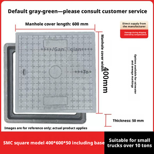 Modern environmentally friendly design resin <b>square</b> manhole cover, 400*600mm, lightweight yet with strong load-bearing capacity. - Product Image 4