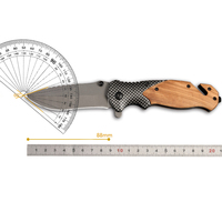 Couteau de poche pliable en bois et acier inoxydable, couteau à fruits pour l'extérieur, cadeau pour la fête des pères, Noël