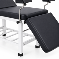 Table d'examen obstétrical manuelle en acier inoxydable 304 avec cadre robuste pour clinique et gynécologie