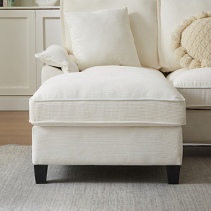 Practical Corduroy Sectional <b>Sofa</b> <b>Bed</b> Modern U-Shaped Design 4 Seat Extendable for Living Room Apartment Hotel Villa - Product Image 5