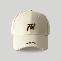Casquette de baseball personnalisée en pur coton avec motif imprimé, broderie de lettres, design japonais à trous, style hip-hop pour hommes et femmes