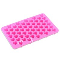 55-fach Silikonform mit Mini-Herzchen, lebensmittelecht, antihaftbeschichtet, für Schokolade, Süßigkeiten, Gelee, Eiswürfel, Seife, Wachsmalstifte, Wachsschmelzen