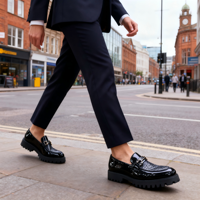 Chaussures Habillées Homme Professionnelles et de Bureau en PU Léger Antidérapantes à Enfiler, Vente en Gros d'Usine Économique