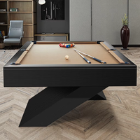 Table de billard de luxe sur mesure à 9 boules avec pieds en X, tissu personnalisé, pieds en bois massif, plateau en ardoise, rails en acier inoxydable, cuir véritable