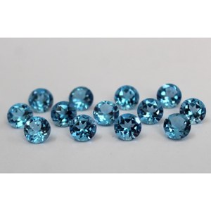 Topaze bleue naturelle de 3 mm, 0,123 ct, taille ronde brillante, remplie de fractures, pierre précieuse pour bijoux par M K Corporation - Product Image 2