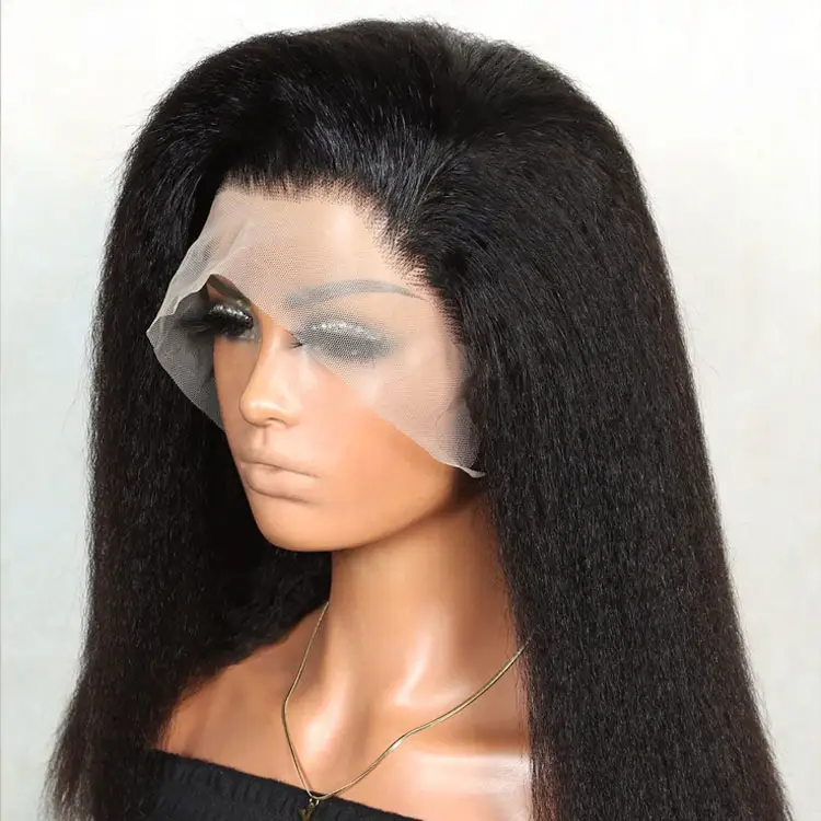 Wig renda Tuthuan Glueless Full Hd untuk wanita warna hitam wig depan renda keriting ikal rambut manusia Brasil asli