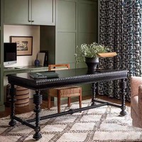Bureau en bois massif de style français, britannique et américain pour l'étude et le bureau, avec décorations sculptées, table d'écriture en bouleau pour ordinateur