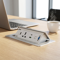 Nouvelle Prise de Courant Escamotable 2026 avec Ports USB à Charge Rapide, Vidéo et Ethernet, Encastrable pour Bureau et Domicile