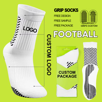 Chaussettes de football personnalisées en usine pour hommes Chaussettes de football antidérapantes résistantes à l'usure Chaussettes d'équipage de petite quantité minimale de commande