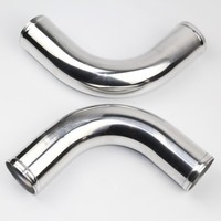 Tubo de Admisión de Aire de 90 Grados, 300 mm de Diámetro Exterior, 80 mm de Diámetro Interior, Unión de Tubo de Aleación de Aluminio en Tono Plateado, Tubo Intercooler para Automóvil