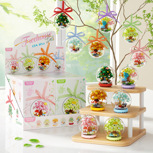 Nouvel ensemble de construction éducatif en micro-briques, modèle cabane dans les arbres et boule de cristal, jouet DIY en plastique ABS pour enfants, décoration suspendue de Noël - Product Image 6