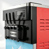 Máquina Industrial Portátil para Helado Suave, Máquina Automática para Hacer Helado Suave, Máquina para Conos de Helado con 2+1 Sabores Mixtos