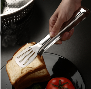 Pince à steak en acier inoxydable 304 SUS 304 pour buffet de luxe, ustensile de service alimentaire, pince à pain à fentes, 7/9/12/14 pouces - Product Image 4