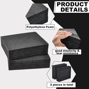 <span class=keywords><strong>Frienda</strong></span> - 2 Piezas de Lámina de Espuma XPE Negra Cortable, para Manualidades Industriales, Impermeable, Ecológica, Aislante del Calor R4.0 - Product Image 2