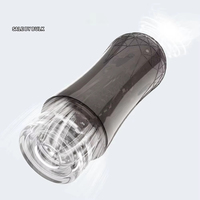 Godet Masturbateur Masculin Doux Effet Vagin Transparent Double Vibration Télécommande Sans Fil Exercice d'Endurance Vacuum PocketCup