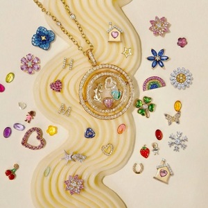 <span class=keywords><strong>Collana</strong></span> <span class=keywords><strong>con</strong></span> Ciondolo a Scatola Trasparente Girevole in Vetro, Design Arcobaleno Cavo Fai-da-te, Placcato Oro 18K, Ciondoli Personalizzabili, Gioielli a Medaglione Vuoto - Product Image 2