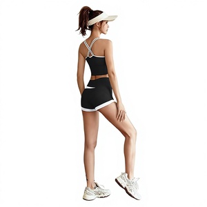 Conjunto <span class=keywords><strong>de</strong></span> yoga <span class=keywords><strong>de</strong></span> 2 piezas para mujer, sin costuras, efecto segunda piel, espalda hermosa, cintura alta, para deporte, running, fitness, chándal <span class=keywords><strong>de</strong></span> elastano y poliéster, venta al por mayor - Product Image 3
