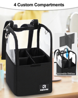 Sac de rangement pour pinceaux de maquillage Relavel, transparent, autoportant, grand format, avec séparateurs amovibles, pour les voyages