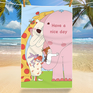 Serviette <span class=keywords><strong>de</strong></span> plage en microfibre à impression numérique personnalisée, motif dessin animé, pour sports <span class=keywords><strong>de</strong></span> plein air et <span class=keywords><strong>bain</strong></span>, design tendance estival - Product Image 3