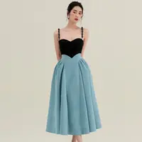 Vestido pequeño de corte Retro francés para mujer, vestido pequeño con diseño de nicho de moda Sense 2022