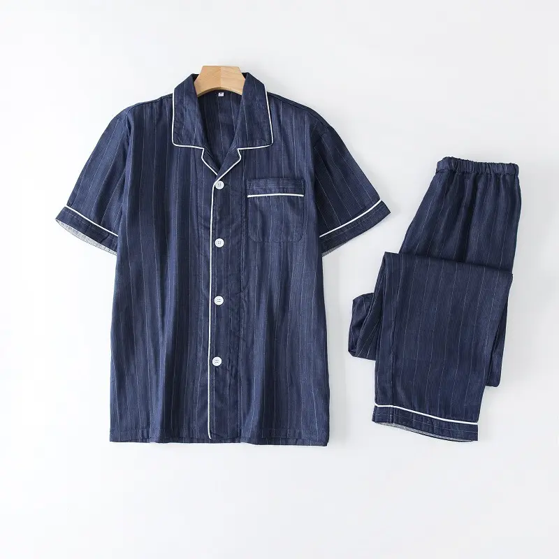 Men's Cotton Pajamas Loungewear & Robes sleepwear sets men cotton short pajamas set