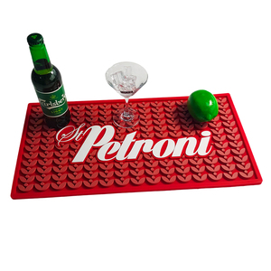 Tapete de Bar con Patrón Geométrico Rojo OEM ODM, Antideslizante, con Patrón en Relieve, Drenaje, Tapete Absorbente para Bar - Product Image 2