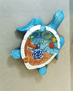 Cenicero <span class=keywords><strong>de</strong></span> Resina Hecho a Mano con Forma <span class=keywords><strong>de</strong></span> Tortuga Marina TRIO, Decoración Náutica para el Hogar, Accesorio para Fumar con Temática Náutica, Diseño Contemporáneo, Estilo Costero Único - Product Image 2