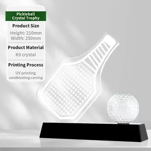 Nouveauté : Trophée en cristal raffiné pour le premier classé du pickleball, trophée en cristal transparent pour les compétitions sportives - Product Image 4
