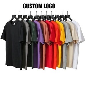 Grosir kaus crop warna polos lengan pendek kaus cetak Logo pria katun spool transfer panas kustom pria - Product Image 1