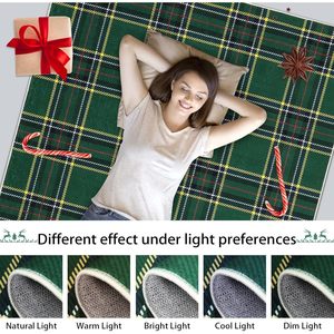 Navidad Buffalo Plaid antideslizante Gingham alfombra lavable para sala de estar pasillo cocina decoración del hogar en Stock - Product Image 5