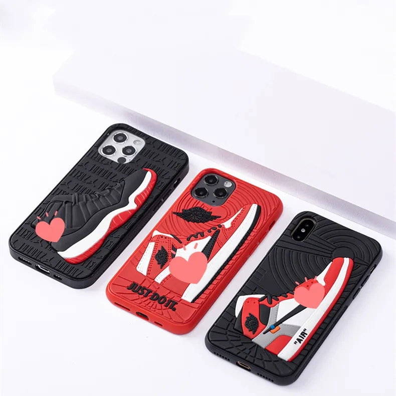 Thiết Kế Mới 3D Không Khí Silicone Sneaker Điện Thoại Bìa Cho Iphone Bumper Bìa Trường Hợp 15 14 13 12 Điện Thoại Di Động Phụ Kiện Chống Sốc