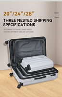 Valise rigide en polycarbonate Leavsesking, nouvelle arrivée, 20/24/28 pouces, 4 roues pivotantes, serrure TSA, légère, valise de voyage