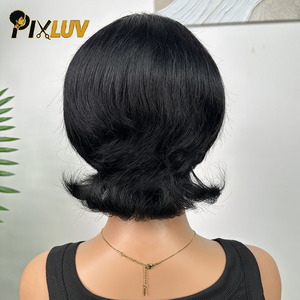 Peluca de Cabello Humano Brasileño Remy, Hecha a Máquina, para Mujeres, Estilo Urbano, Peluca con Frente de Encaje - Product Image 4