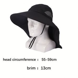 Custom Logo <b>Sun</b> Protection Fishing High Quality Whole Wide Brim Bucket <b>Hat</b> <b>Neck</b> <b>Flap</b> Hiking Camping Outdoor - Product Image 3
