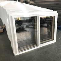 Ventanas Corredizas de PVC de Doble Acristalamiento con Diseño Moderno, Marco de Plástico Horizontal, Aislamiento Térmico para Viviendas