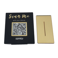 Modèle de signe de médias sociaux personnalisé d'affichage de Code QR de médias sociaux signe de Code QR signe d'affaires de médias sociaux support de bloc de Logo acrylique