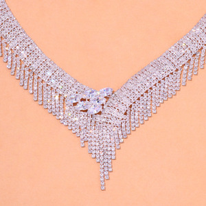 Conjunto de joyería de lujo para mujer, collar, pendientes, anillos, pulsera, compromiso, boda, fiesta nupcial - Product Image 5