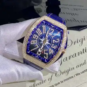 Reloj de pulsera cuadrado de cristal para hombre, de lujo, dorado, diseño único, de diamantes de Hip Hop, personalizado, resistente al agua, de cuarzo