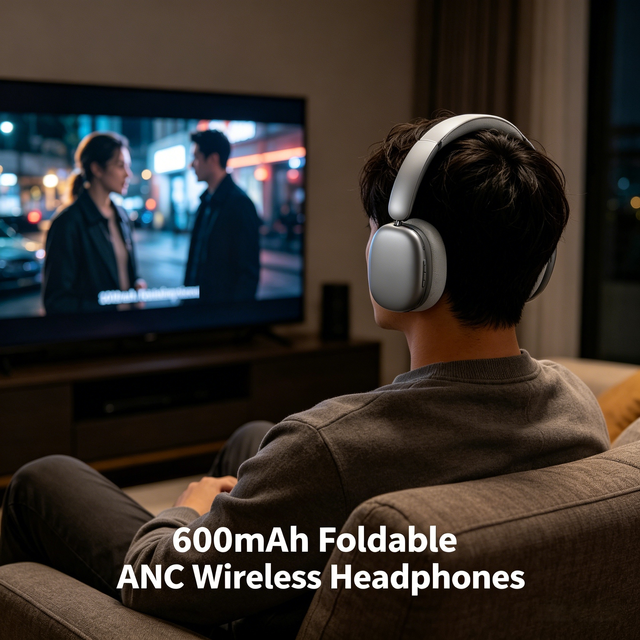 2026 New 600mAh Ergonomic Foldable ANC Wireless Over-Ear Headphones