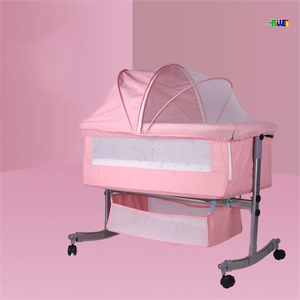 <span class=keywords><strong>Cuna</strong></span> de bebé multifuncional portátil Fácil montaje Corralitos de metal plegables Diseño moderno para dormitorio Comedor Hospital de plástico - Product Image 4