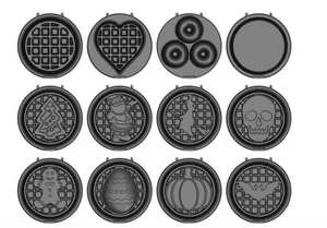 227605 550 Вт 12,5 см съемная мини-Бельгия вафельница на заказ тарелка Мини вафельница с 7 съемными пластинами - Product Image 4