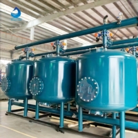 Filtre à charbon actif industriel pour la filtration des eaux usées, station d'épuration, lavage automatique en contre-courant, acier inoxydable 304