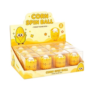 Jouet anti-stress Corn Spin Ball, à presser et à tourner, design mignon en forme de maïs pour enfants et adultes, jeu sensoriel amusant, décoration de bureau - Product Image 3