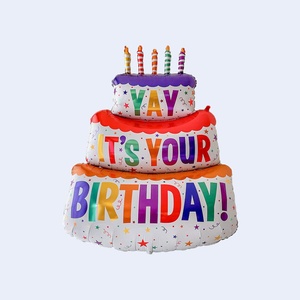 Ballon de gâteau d'anniversaire Party Love 102 cm en aluminium, décorations de fête pour enfants à thème dessin animé - Product Image 1